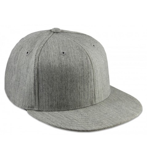 Flexfit Premium Fitted Flat Bill Cap - Heather Gray